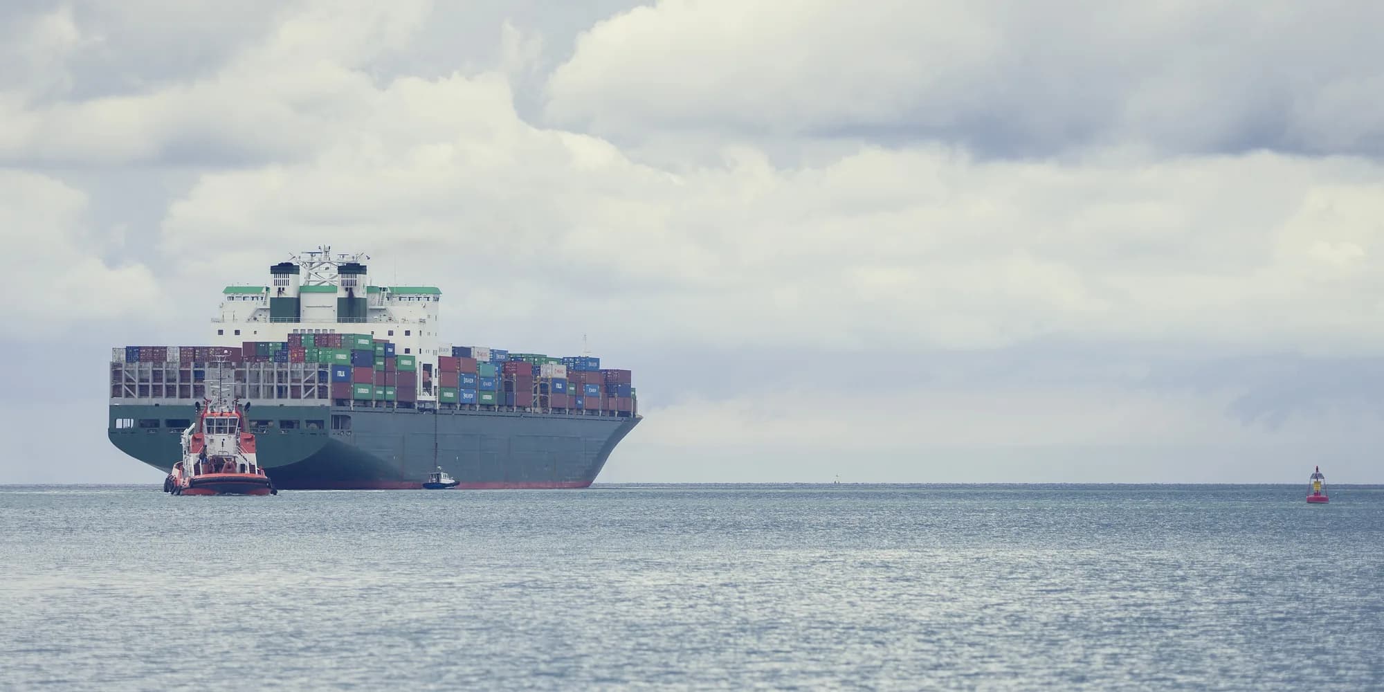 Container ship at sea