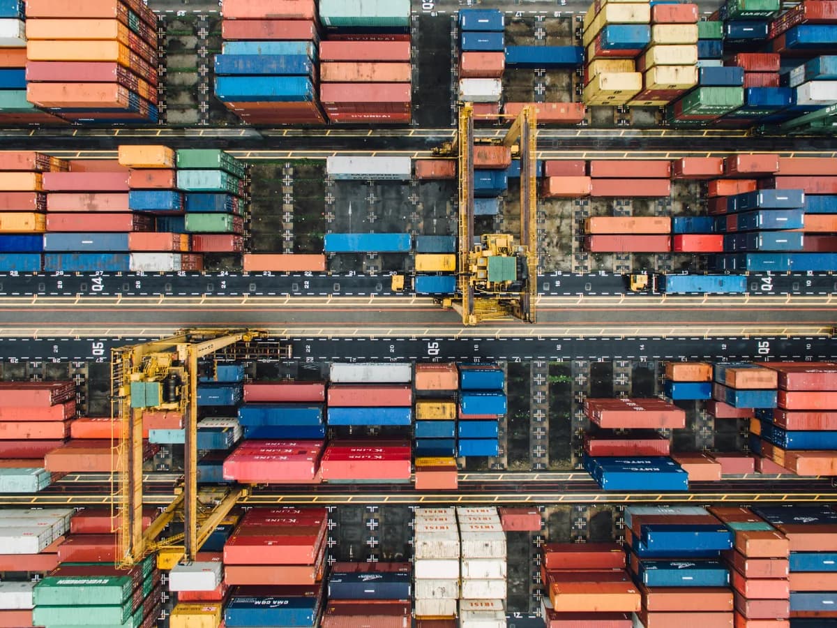 Container terminal seen from above