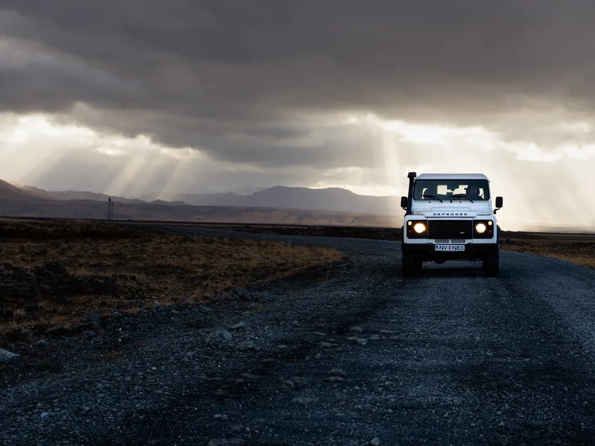 Haulage truck on a trunk road at dusk